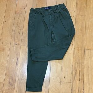 Women’s army green straight trousers